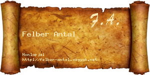 Felber Antal névjegykártya